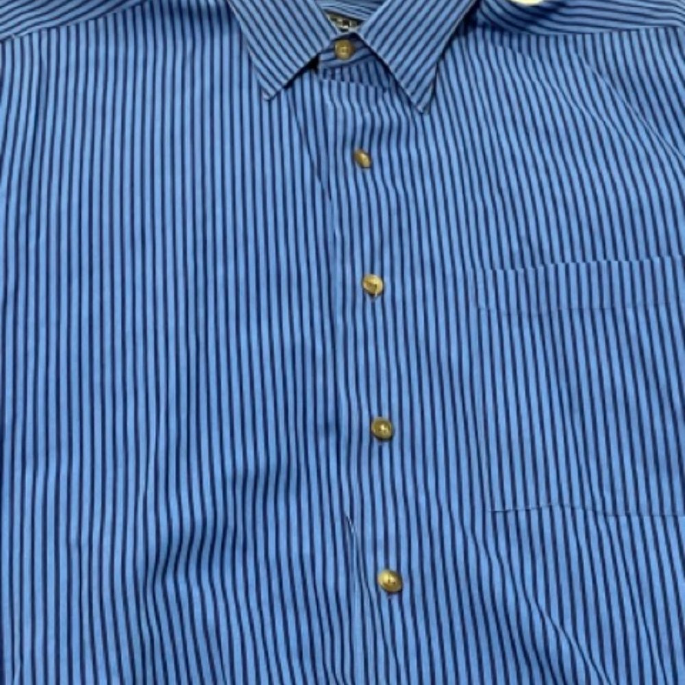 Ike Behar New York Black on Blue Men's Shirt